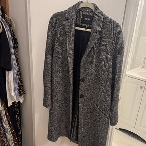 Maje Monochrome Herringbone Coat